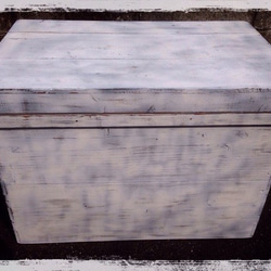 アンティーク調のウッドボックス 茶箱 1枚目の画像