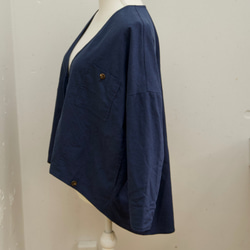 Morino Gakkou Linen Cotton Haori 有質感的無領夾克 [海軍] / 10106298 / 第9張的照片