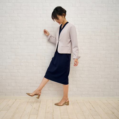 もりのワンピースジャケットセット ラベンダーグレー　未使用 ﾓﾘﾉｶﾞｯｺｳ 【ハレの日2点セット】ワンピースジャケットセット