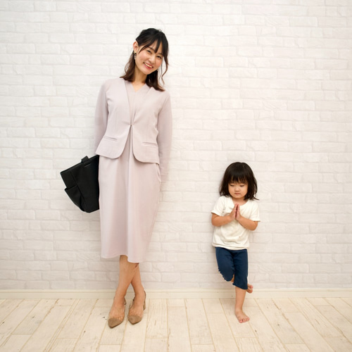 もりのワンピースジャケットセット ラベンダーグレー　未使用 ﾓﾘﾉｶﾞｯｺｳ 【ハレの日2点セット】ワンピースジャケットセット