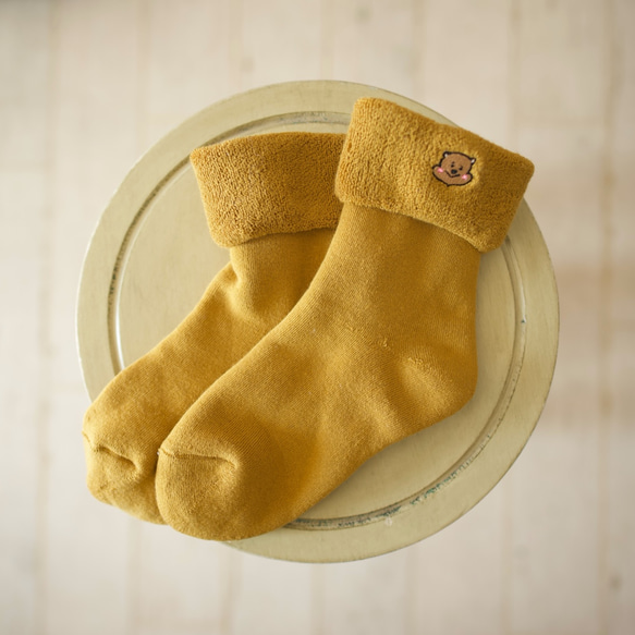 Morino Gakko 2雙套裝寬鬆網襪♡保暖居家襪【芥末/淺灰】/10603845/ 第2張的照片