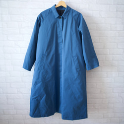 Morino Gakko 大號 ♪ 溫暖包裹的軟墊敞篷大衣 [藍色] /10781598/ 第7張的照片