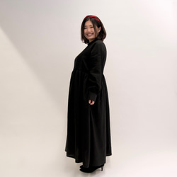 Morino Gakkou [Large size] 可愛蕾絲黑色連體連衣裙[黑色]/11008193/ 第4張的照片