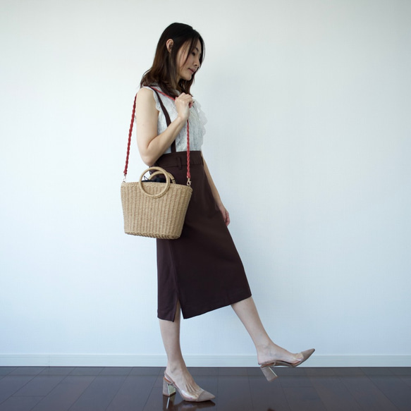 Morino Gakko 工裝褲 緊身裙 (深棕色) 直筒緊身裙 第3張的照片