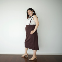 Morino Gakko [大碼] Salopette 緊身裙 [深棕色]/11617986/ 第7張的照片