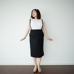 ﾓﾘﾉｶﾞｯｺｳ 【大きいサイズ】 サロペットタイトスカート【ブラック】/11617995/ 3枚目の画像