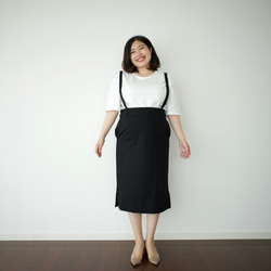 ﾓﾘﾉｶﾞｯｺｳ 【大きいサイズ】 サロペットタイトスカート【ブラック】/11617995/ 6枚目の画像