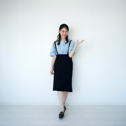 Morino Gakko 亞麻棉 V 領上衣 [淺藍色]/11757478/ 第5張的照片