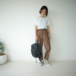 Morino Gakko M 碼寬鬆錐形褲 [棕色]/12087795/ 第2張的照片