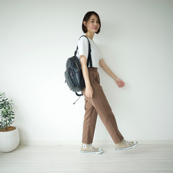 Morino Gakko M 碼寬鬆錐形褲 [棕色]/12087795/ 第4張的照片