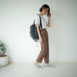 Morino Gakko M 碼寬鬆錐形褲 [棕色]/12087795/ 第9張的照片