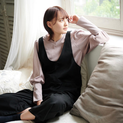 Morino Gakko Sleeve Conscious V領針織衫[Dusty Pink]/12626273/ 第3張的照片