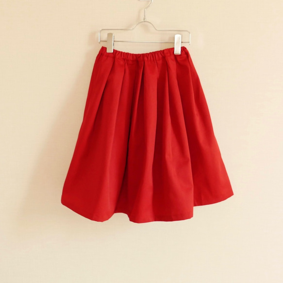 Morino Gakkou M size 鮮豔的褶裙 紅 / 3712622 / 第5張的照片