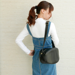 ﾓﾘﾉｶﾞｯｺｳ　上質本革ころんとポーチ肩紐3cmタイプ（ブラック）｜koro-f-rl-bk 15枚目の画像