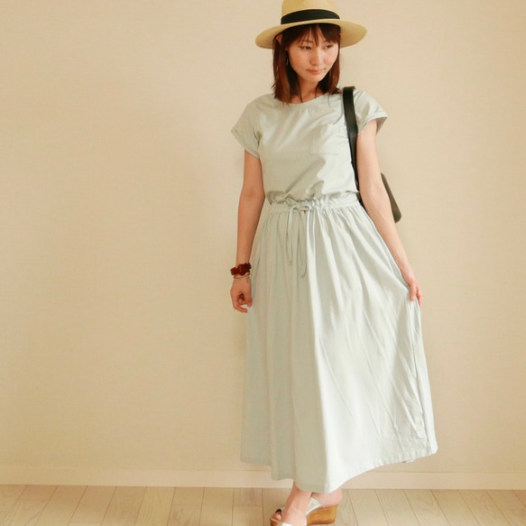 夏日長洋裝・連身裙【淺灰藍】/3861383/ 第2張的照片