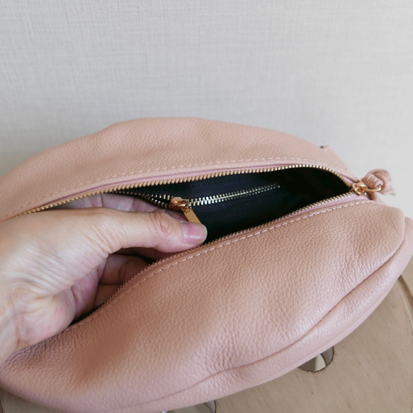 Morino Gakkou 優質真皮冒號和迷你小袋 [肩帶 1.7 厘米型塵土飛揚的粉紅色] / 4128725 / 第5張的照片