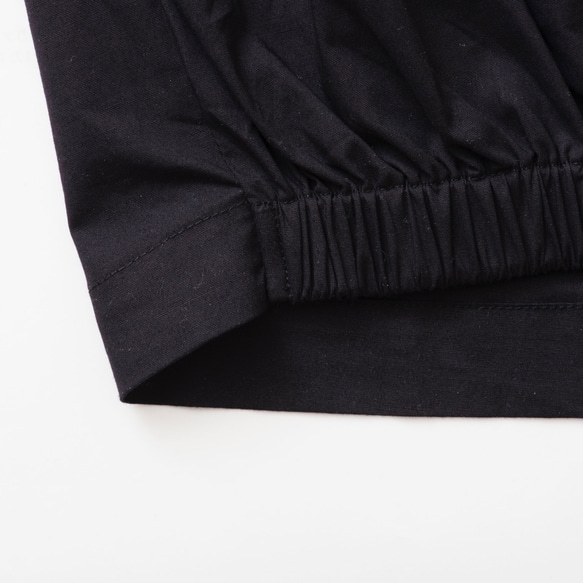Morino Gakko 棉質 V 領上衣（黑色） 第7張的照片