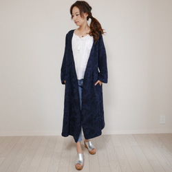 Morinogakkou Linen Gown Cache-coeur 連衣裙 [Floral Navy] / 4233250 第1張的照片