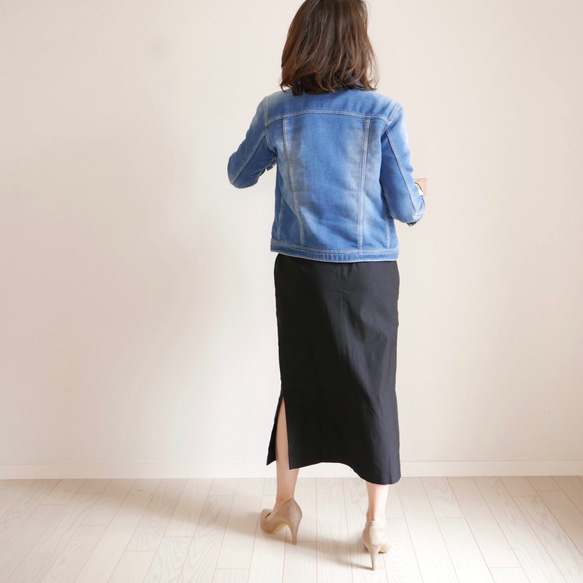 ﾓﾘﾉｶﾞｯｺｳ Mサイズ リボン付きスーパーストレッチタイトスカート【ブラック】/4407467/ 6枚目の画像