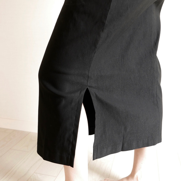 ﾓﾘﾉｶﾞｯｺｳ Mサイズ リボン付きスーパーストレッチタイトスカート【ブラック】/4407467/ 9枚目の画像