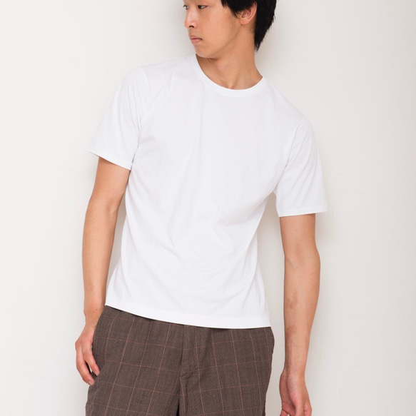 Mサイズ men'sベーシックTシャツ 【シルケット加工ホワイト】/4421964/ 1枚目の画像