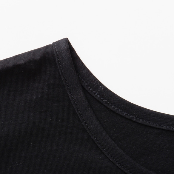 Lサイズ 素肌よろこぶ滑らかコットンおとなのTシャツ (ブラック) 5枚目の画像