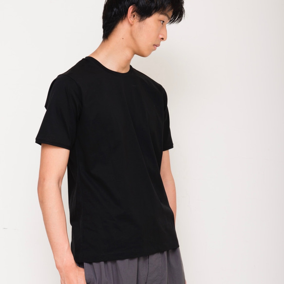 Lサイズ　men'sベーシックTシャツ 【シルケット加工ブラック】/4520608/ 2枚目の画像