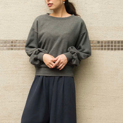 Morino Gakko L size Sleeve Conscious Sweat Tops [木炭] /4678383/ 第1張的照片