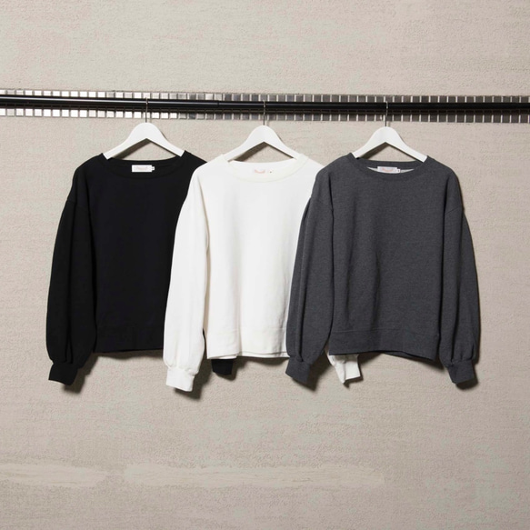 Morino Gakko L size Sleeve Conscious Sweat Tops [木炭] /4678383/ 第5張的照片