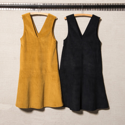 Morino Gakkou L 號燈芯絨工作服連衣裙 [金黃色] / 4779972 / 第3張的照片