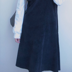 Morino Gakkou L 號燈芯絨工作服連衣裙 [黑色] / 4779983 / 第3張的照片