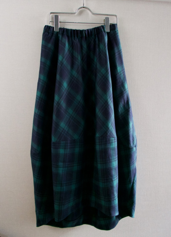 Morino Gakkou M size 格子氣球裙 [綠色格子] / 4903893 / 第5張的照片