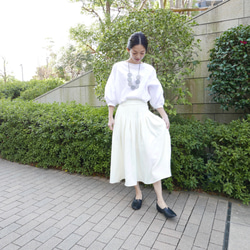 Morino Gakkou L 尺寸 Mimore 長喇叭裙 [白色] / 5370067 / 第3張的照片