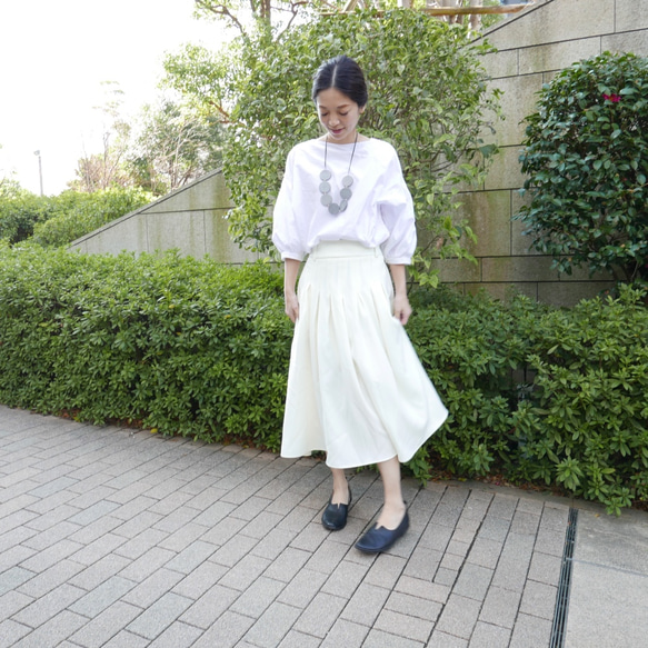Morino Gakkou M 尺寸 Mimore 長喇叭裙 [白色] / 5370075 / 第1張的照片