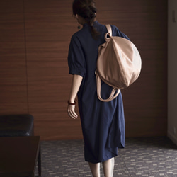 Morino Gakkou 棉質短袖長款襯衫裙 [海軍藍] / 5521115 / 第3張的照片