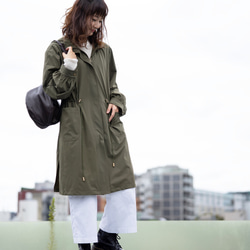 Morino Gakko Lightweight Hoodie Long Nylon Jacket [Vintage Khaki 第2張的照片