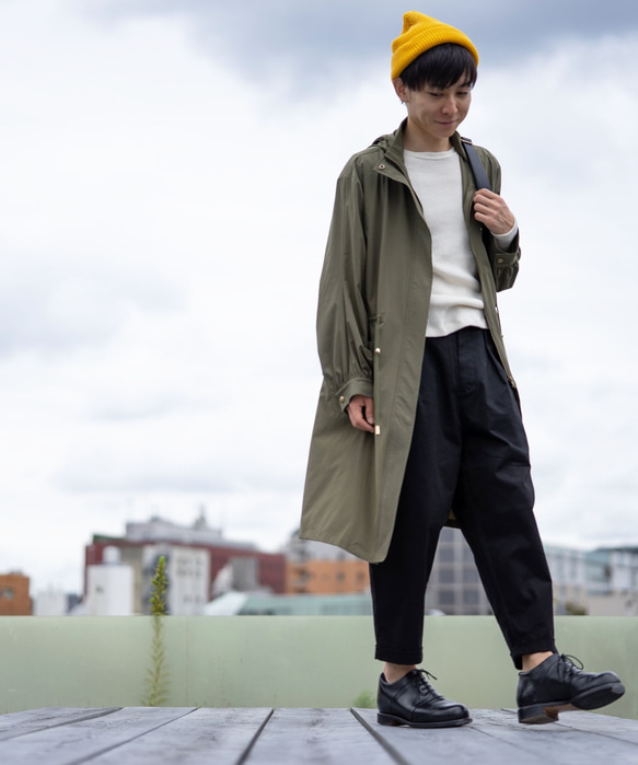 Morino Gakko Lightweight Hoodie Long Nylon Jacket [Vintage Khaki 第3張的照片