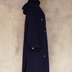 Morino Gakko Lightweight Hoodie Long Nylon Jacket [Navy] / 62412 第5張的照片