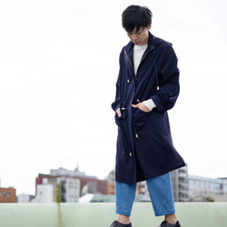 Morino Gakko Lightweight Hoodie Long Nylon Jacket [Navy] / 62412 第7張的照片