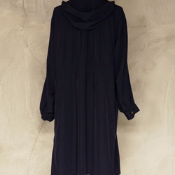 Morino Gakko Lightweight Hoodie Long Nylon Jacket [Navy] / 62412 第8張的照片