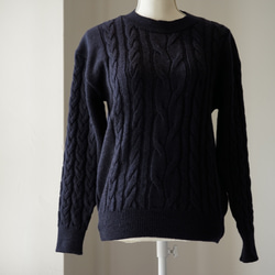 Mori no Gakkou Wool 100 Alan Cable Knit [海軍藍] / 6306763 / 第2張的照片