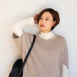 ﾓﾘﾉｶﾞｯｺｳ コットンテレコニットハイネックロングスリーブトップス　オフホワイト｜mg-te21-wt 8枚目の画像