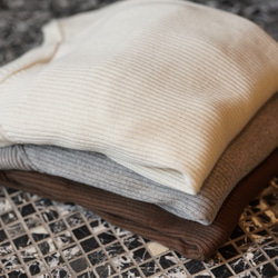 ﾓﾘﾉｶﾞｯｺｳ コットンテレコニットハイネックロングスリーブトップス　オフホワイト｜mg-te21-wt 10枚目の画像