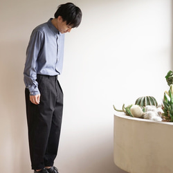 Morino Gakkou 100% Cotton Basic 男式襯衫 [灰色牛仔布] / 6476878 / 第5張的照片
