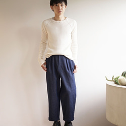 Morino Gakkou 男士 Tuck Baker 褲子 [靛藍牛仔布] / 6476948 / 第2張的照片