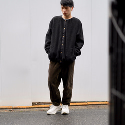 Morino Gakkou Men&#39;s M Front Button Boa Jacket [Boa Black] / 第3張的照片