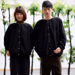 Morino Gakkou Men&#39;s M Front Button Boa Jacket [Boa Black] / 第5張的照片