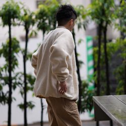 Morino Gakkou Men&#39;s M Front Button Boa Jacket [Boa White] / 第2張的照片