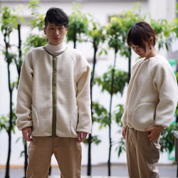 Morino Gakkou Men&#39;s M Front Button Boa Jacket [Boa White] / 第5張的照片