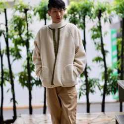 Morino Gakkou Men&#39;s M Front Button Boa Jacket [Boa White] / 第7張的照片